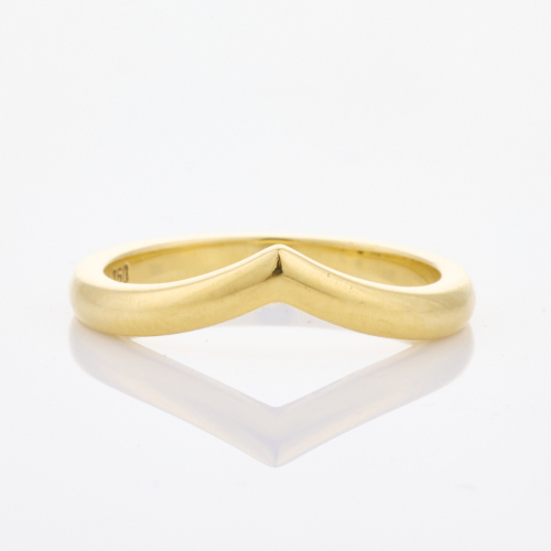 18ct Yellow Gold, 2.3mm Plain Curved Band, Size H