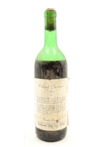 (1) 1965 McWilliams Wines Cabernet Sauvignon - First Vintage, Hawke's Bay (LS)