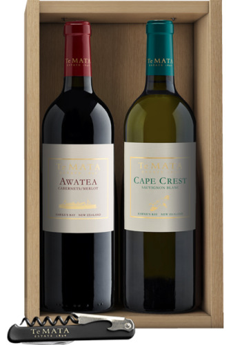 (1) 2020 Te Mata Estate 'Awatea' Cabernets - Merlot & 2021 Te Mata Estate Cape Crest Sauvignon Blanc, Hawke's Bay, Gift Box (sold as one lot)