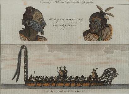 Heads of New Zealand Chiefs and A New Zealand War Canoe by Sydney Parkinson