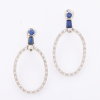 18ct White Gold, 1.26ct Sapphire / .42ct Diamond Earrings