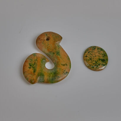 Two Pieces of Raukaraka Pounamu