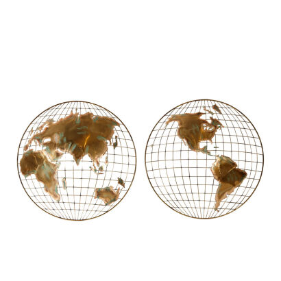 A Curtis Jere World Globe Wall Sculpture