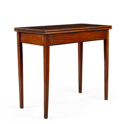 A Sheraton Mahogany Fold-Over Card Table 