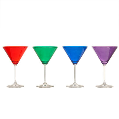 A Set of Four Waterford Crystal Coloured Martini Glasses