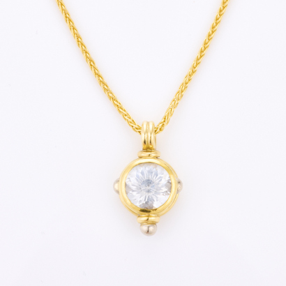 18ct Yellow Gold, Modern, Topaz, 50cm Adjustable Necklace