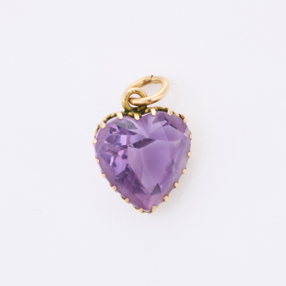 9ct Yellow Gold, Amethyst Pendant