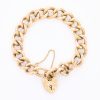 9ct Rose Gold, Vintage, Hollow Link Bracelet with Heart Padlock