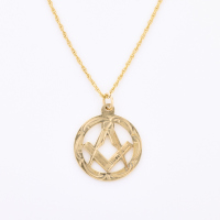 9ct Yellow Gold, Vintage, Freemason Pendant on 50cm chain