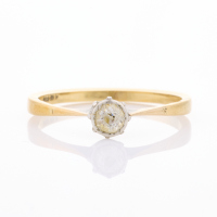 15ct Yellow Gold, Vintage, .18ct European Cut Diamond Solitaire Ring