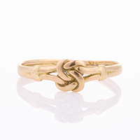 9ct Rose Gold, Vintage, Double Knot Ring, Size O