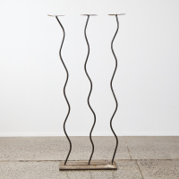 An Impressively Tall Post Modern Handmade Wavy Candelabra