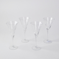 A Set Of Four Korosno Crystal Champagne Glasses