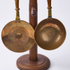 A Pair Of Copper Utensils on A Wooden Stand - 2