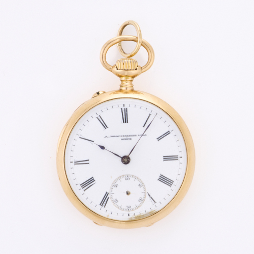 18ct Yellow Gold, 34mm, A. Golay-Leresche & Fils Geneve Pocket Watch