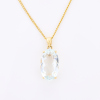 18ct Yellow Gold, 3.60ct Aquamarine Pendant on 40cm Chain