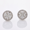 18ct White Gold, Modern, 1.00ct Diamond Cluster Earrings