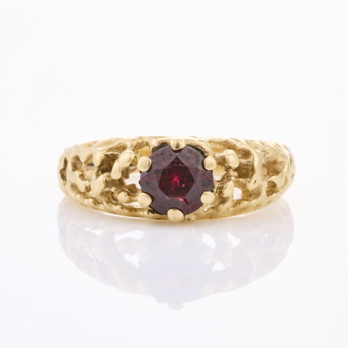 9ct Yellow Gold, Vintage, 5.2mm Garnet Ring