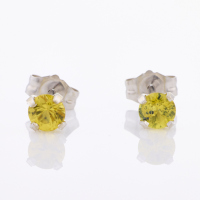 14ct White Gold, Yellow Sapphire Studs 3.65mm