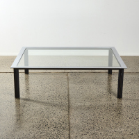 A Glass and Metal Coffee Table