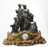 A Napoleon III Ormolu and Patinated Bronze Mantel Clock by Denière Paris - 4