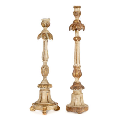 Two Portuguese Altar Candlesticks