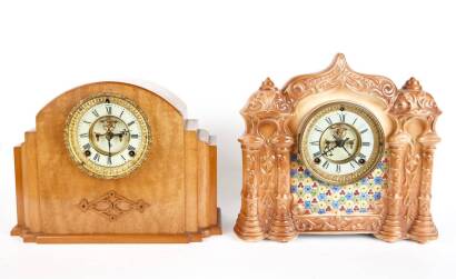 Two Vintage American Ansonia Mantel Clocks