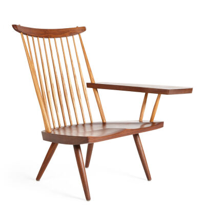 A George Nakashima (1905 -1990) Lounge Chair with Free Form Arm