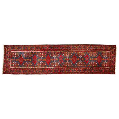 A Hand-Woven Meshkin Persian Runner