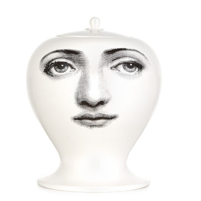 A Piero Fornasetti Goodmorning Goodnight Lidded Vase 