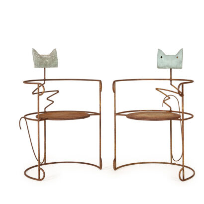 A Pair of Stephane Rondel Cat Chairs 