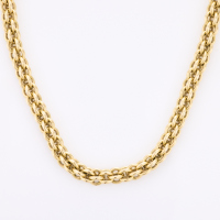 9ct Yellow Gold, .50ct Diamond Set Round Link Necklace