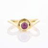 14ct Yellow Gold, Cabochon Cut Ruby Ring, Size F