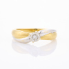 18ct Two Tone, .30ct Diamond Band, Size M