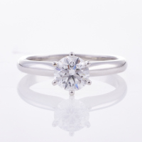 18ct White Gold, .71ct Diamond Solitaire Ring, E colour, IF clarity