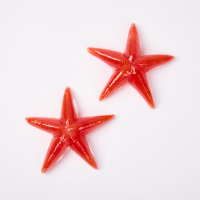 A Pair Of Red Starfish By Byron Bay Glassworks
