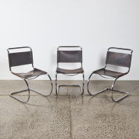 A Trio Of Mies Van Der Rohe Style MR 30/5 Lounge Chairs