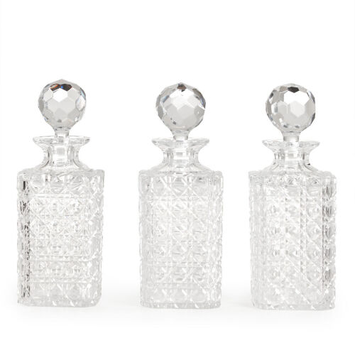 A Set of Three Crystal Decanters