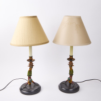 A Pair Of Blackamoor Acrobats Buffet Lamps