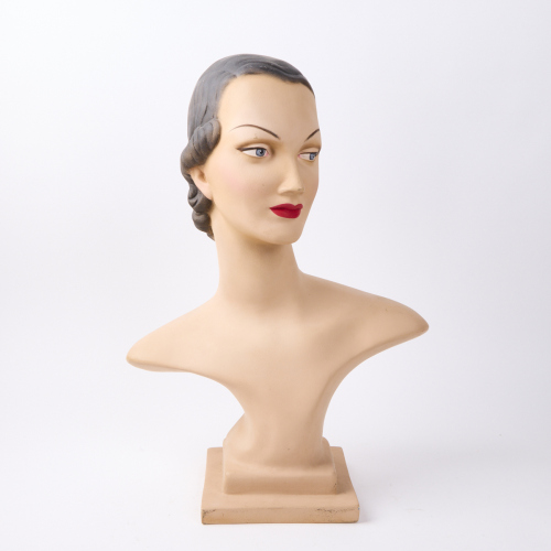 An Early-Mid 20th Century Hand Painted Mannequin Bust Figurine