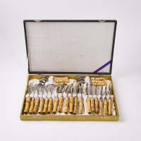 A Six Setting Bamboo Cutlery Set