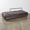 A Modernist Chrome And Chocolate Leather Daybed - 2