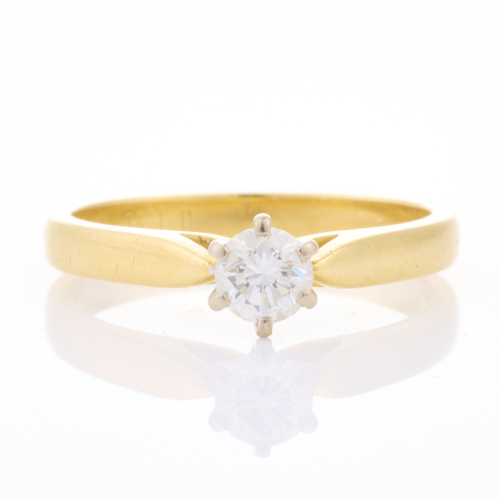 18ct Yellow Gold, .34ct Solitaire Diamond Ring