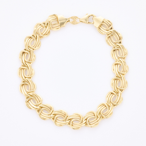 14ct Yellow Gold, 18.5cm Fancy Link Bracelet