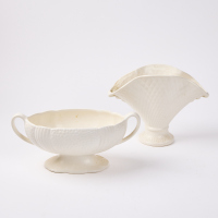 Two White Ceramic Vases