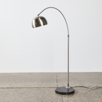 A Small Arco Floor Lamp With Black Marble Base