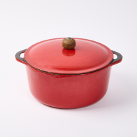 A Large Red Cast Iron Casserole