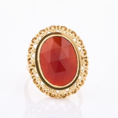 14ct Yellow Gold, Vintage, Carnelian Ring