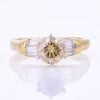 18ct Yellow Gold, 1.12ct Fancy Light Brownish Yellow Diamond /.50ct Diamond Accents Ring