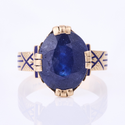 14ct Rose Gold, Vintage, Composite Sapphire Ring